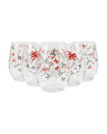 Anko 6 Holly Stemless Glasses