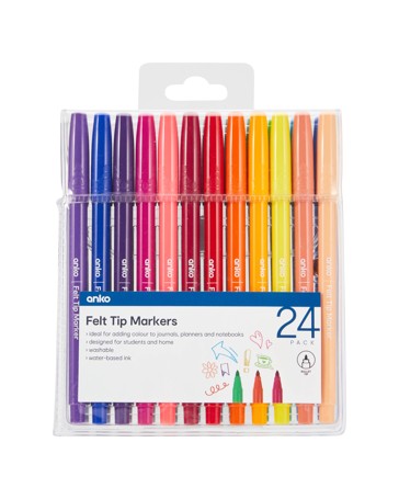 Anko 24 Pack Felt Tip Markers