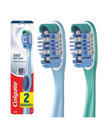 Colgate 2 Pack Medium 360 Degree Whole Mouth Clean Toothbrush