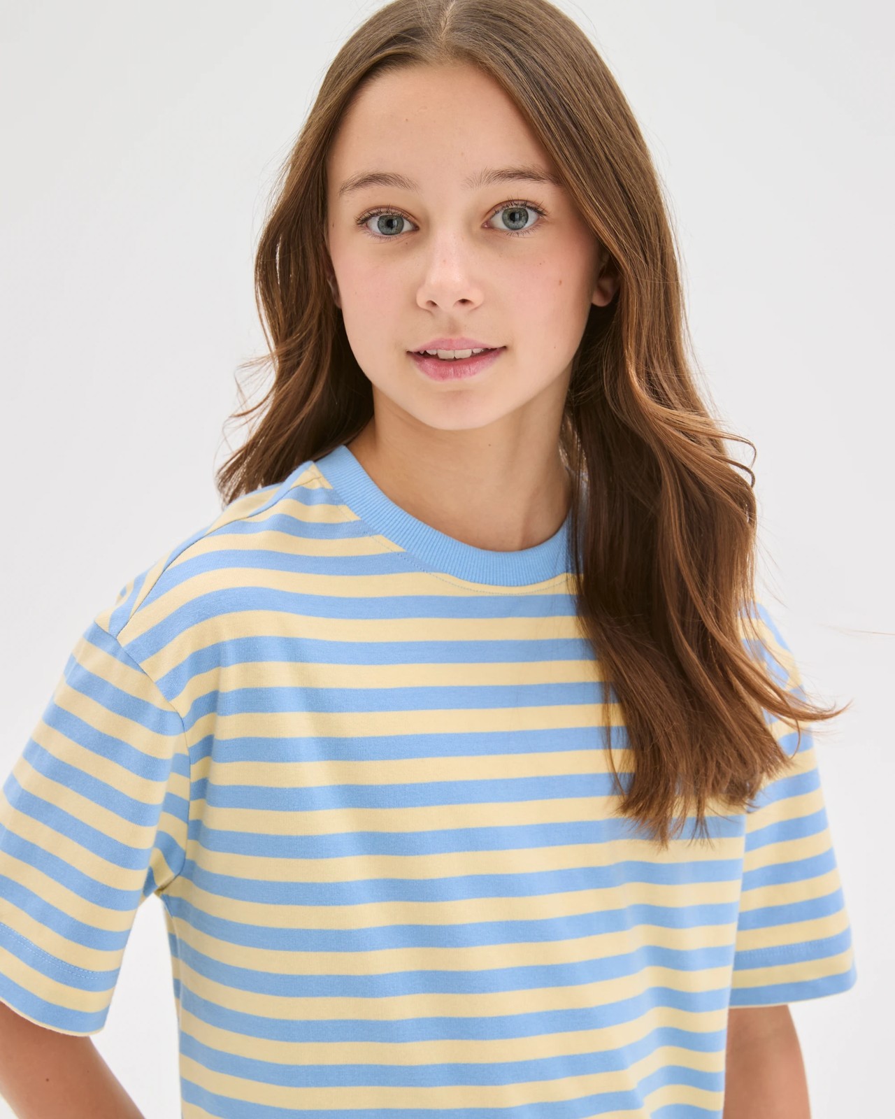 Organic Cotton Heavyweight Oversized T-Shirt - Yellow / Blue 3 of 6