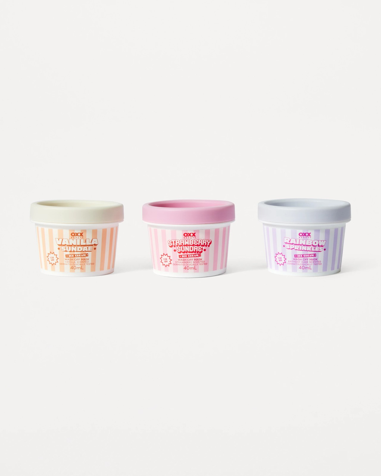 OXX Beauty 3 Petite Scoops Ice Cream Wash Off Face Masks - Vanilla - Strawberry and Birthday Cake Scented 2 of 5