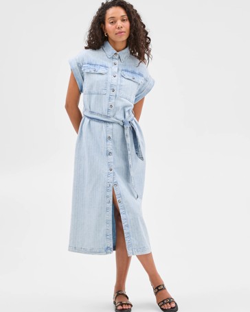 Midi Denim Shirt Dress