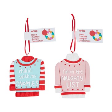 Hand Crafted Jumper Decoration, Assorted - Anko