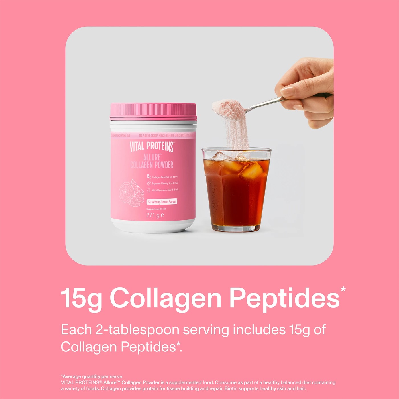 Vital Proteins Allure Collagen Powder 271g - Strawberry-Lemon Flavour 5 of 6
