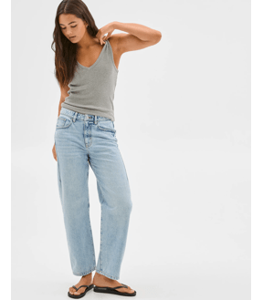 Lily Loves Mid Rise Barrel Leg Slim Denim Jeans