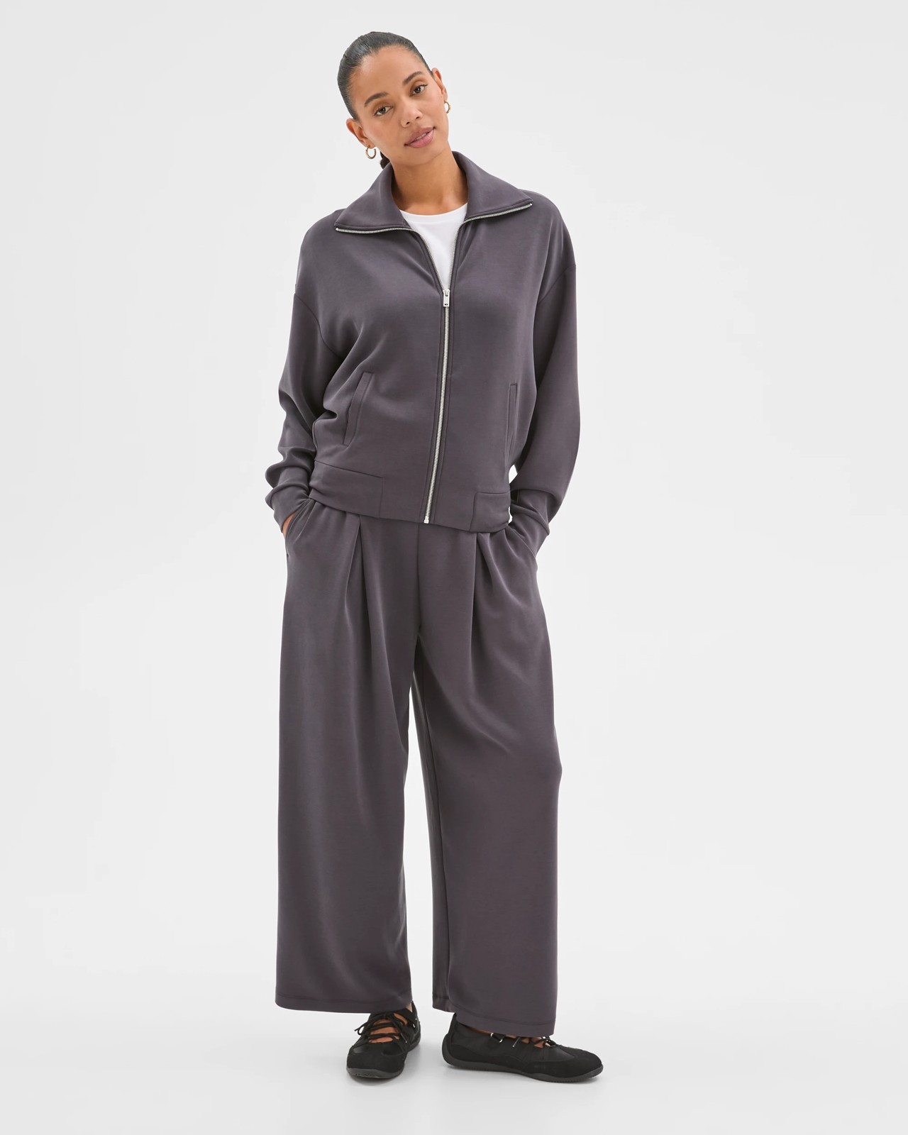 Active Movement Zip Through Jacket - Charcoal 2 of 5
