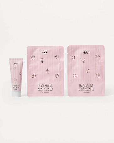 OXX Skincare Peach Bellini Face Care Kit- Sparkling Peach Scented
