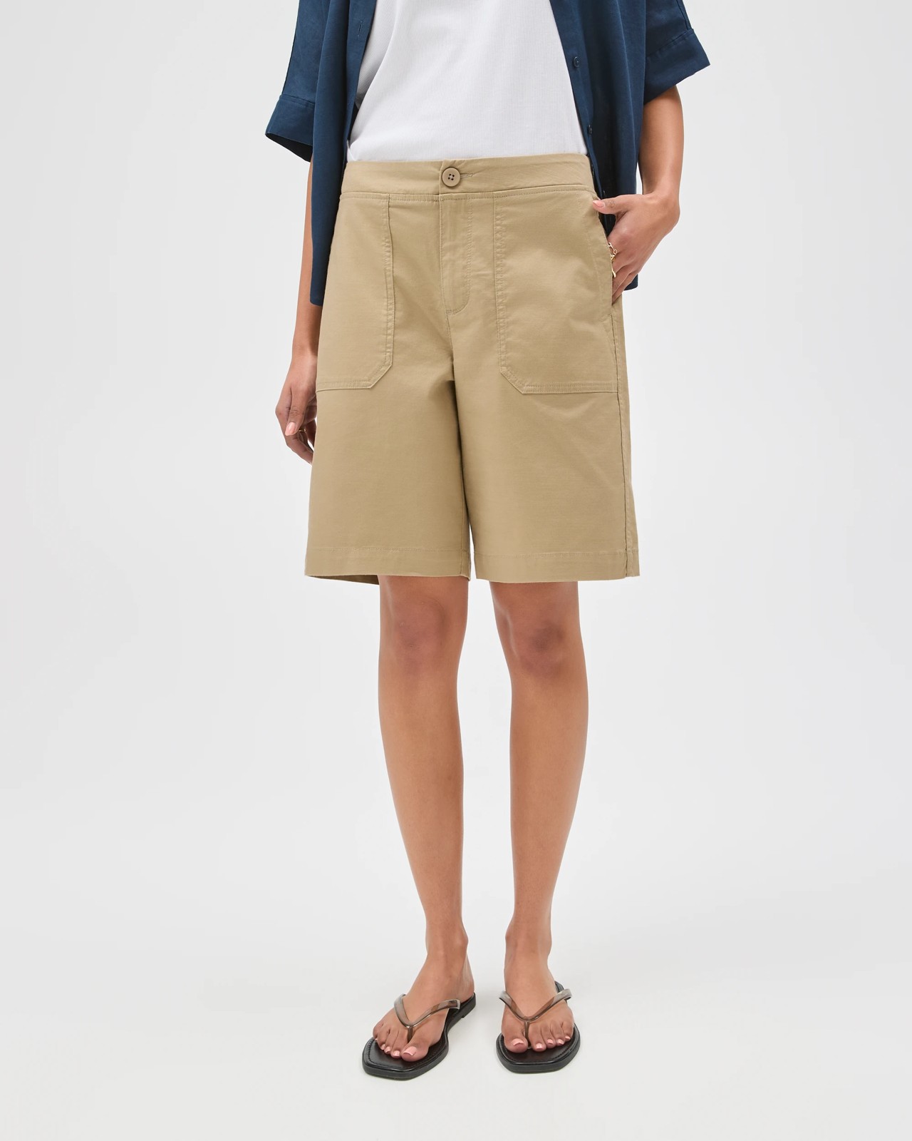 Rib Waist Shorts - Crushed Leaf 4 of 5