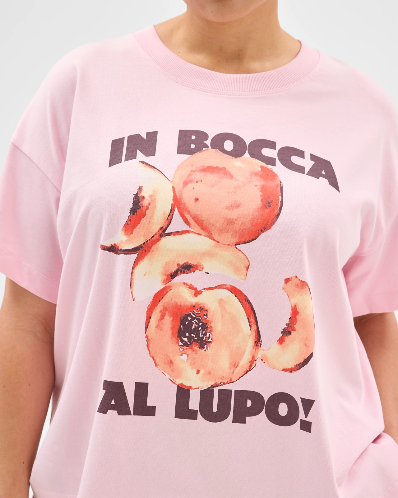 Plus Size Australian Cotton Graphic Split Hem T-Shirt - Pink Bocca Print 3 of 5