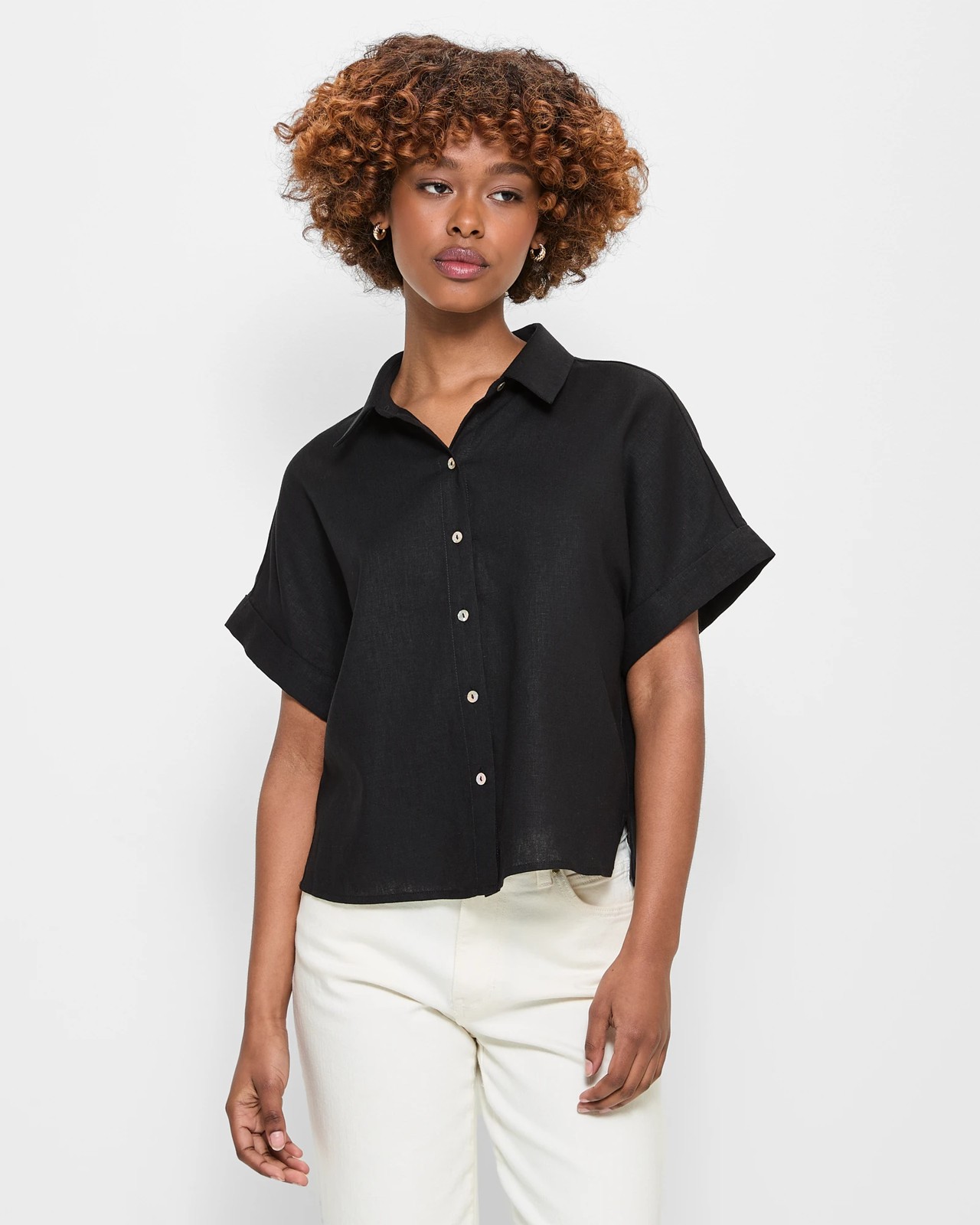 Petite linen shirt best sale