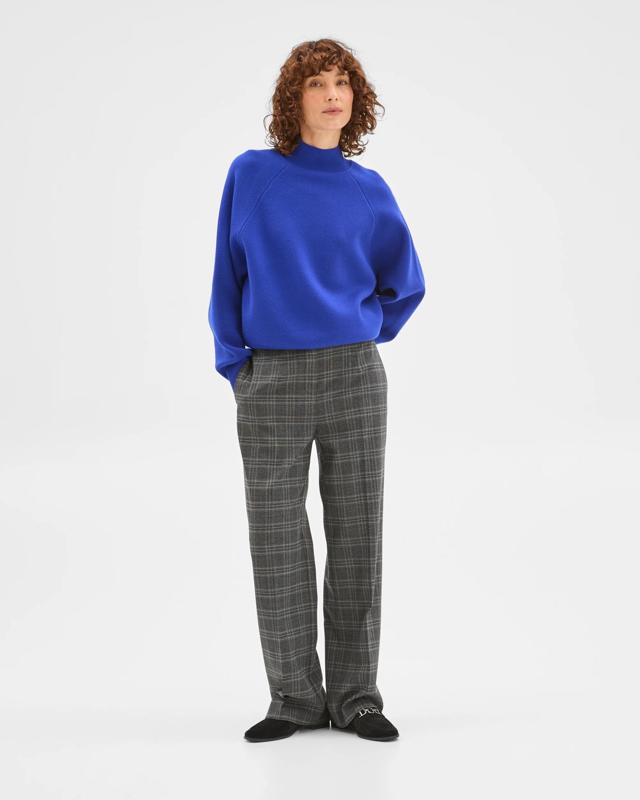 Preview Raglan Detail High Neck Jumper - Cobalt Blue 3 of 6