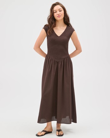 Lily Loves Australian Cotton Shirred Midi Dress