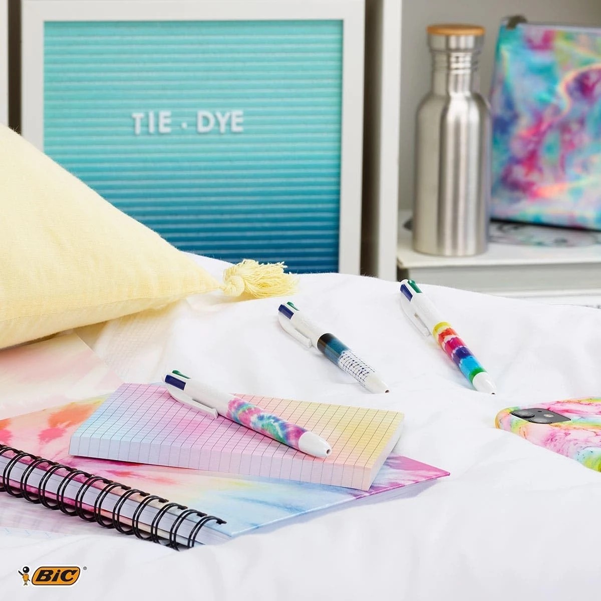 3 Pack BIC 4 Colours Tie Dye Ballpoint Pens 2 of 3