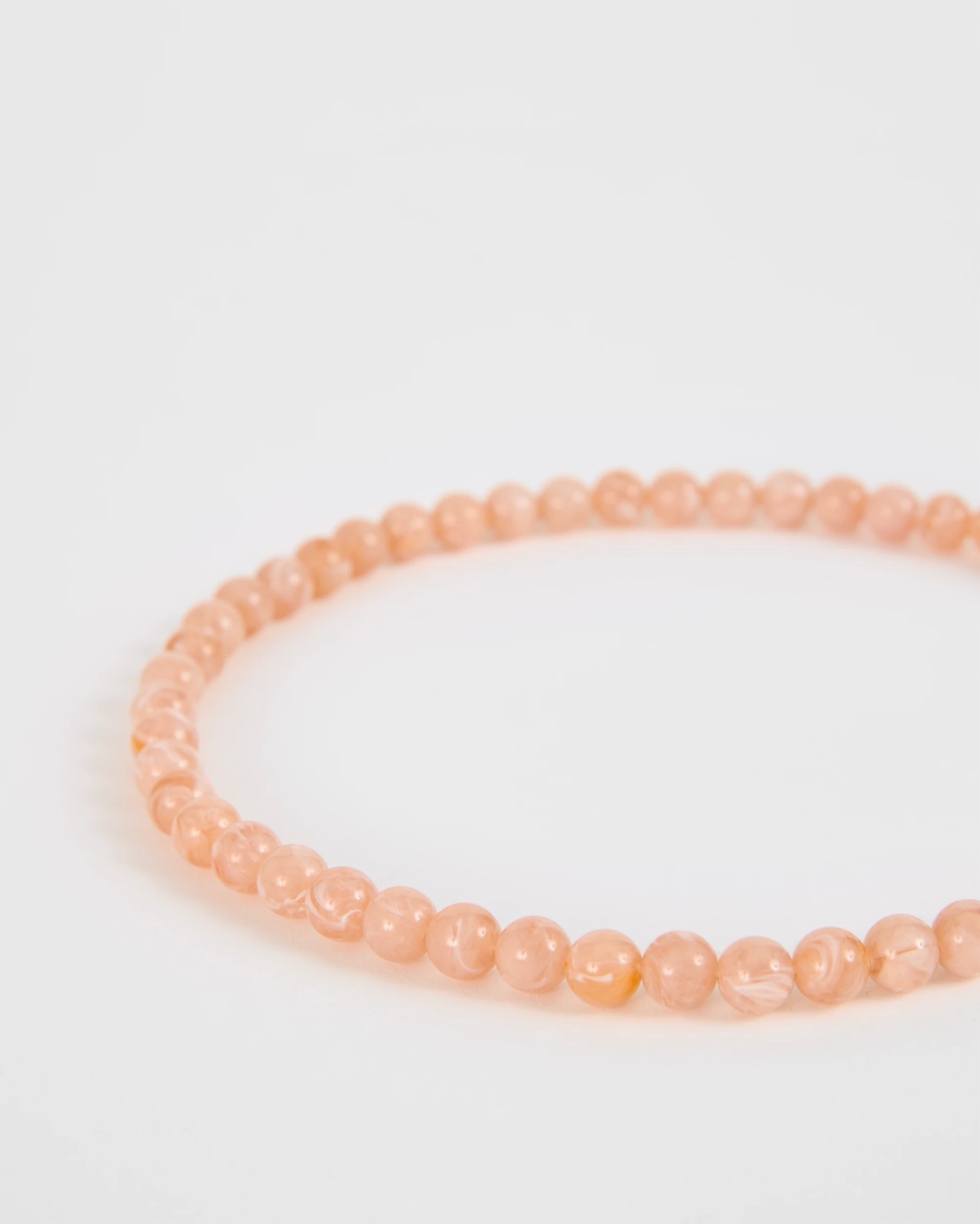 Small Marbled Beaded Necklace - Pink 2 of 2