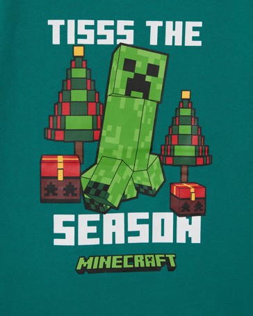 Licensed Minecraft Australian Cotton Older Boys Oversized Knit Christmas Pyjama Set