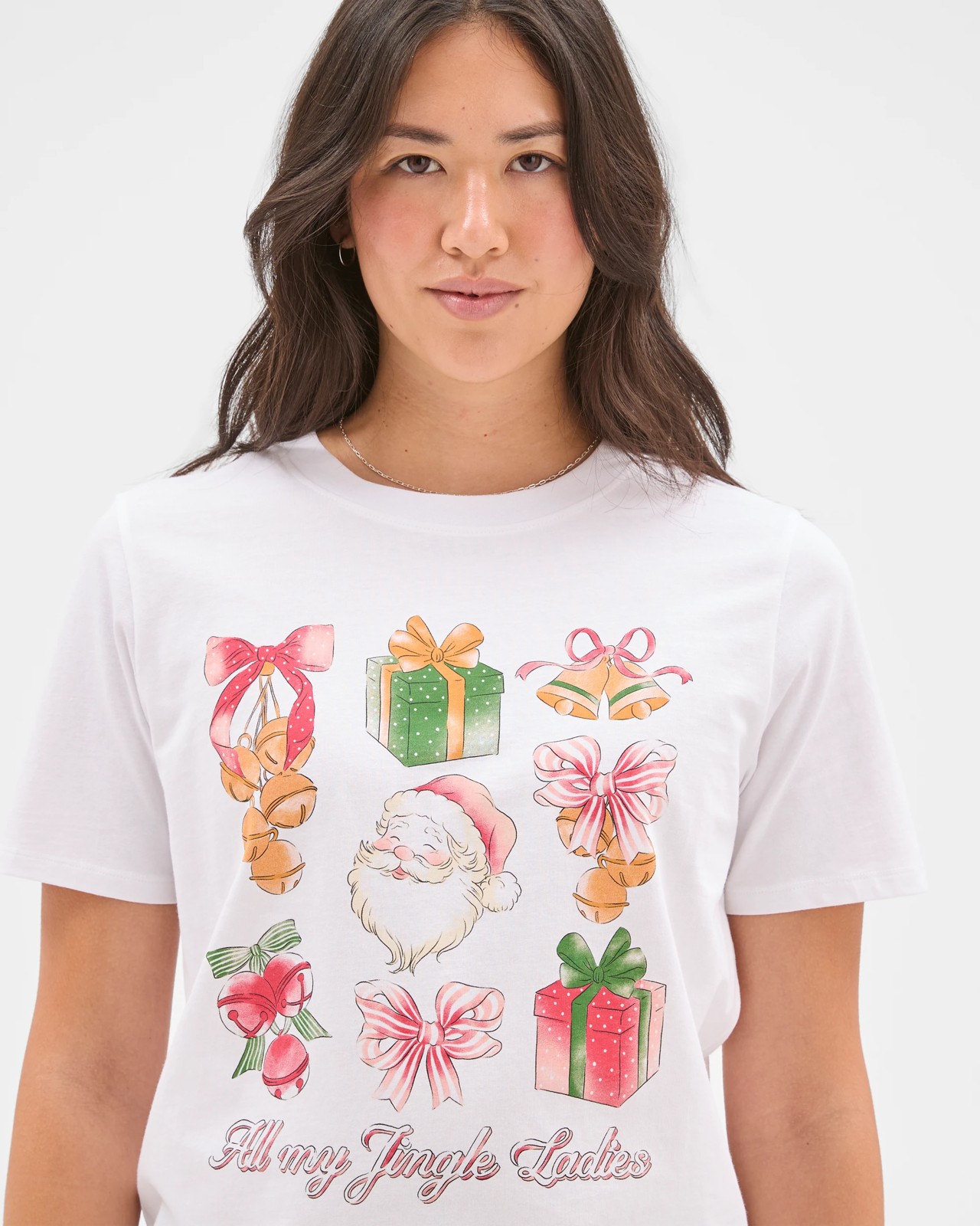 Australian Cotton Printed Christmas T-Shirt - White Santa 5 of 5