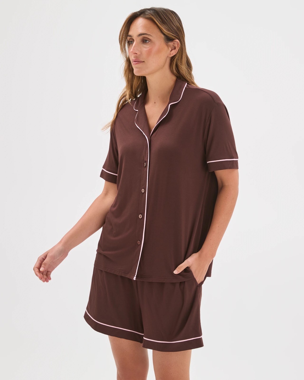 Soft Comfort Bamboo Pyjama Set - Chocolate 2 of 6
