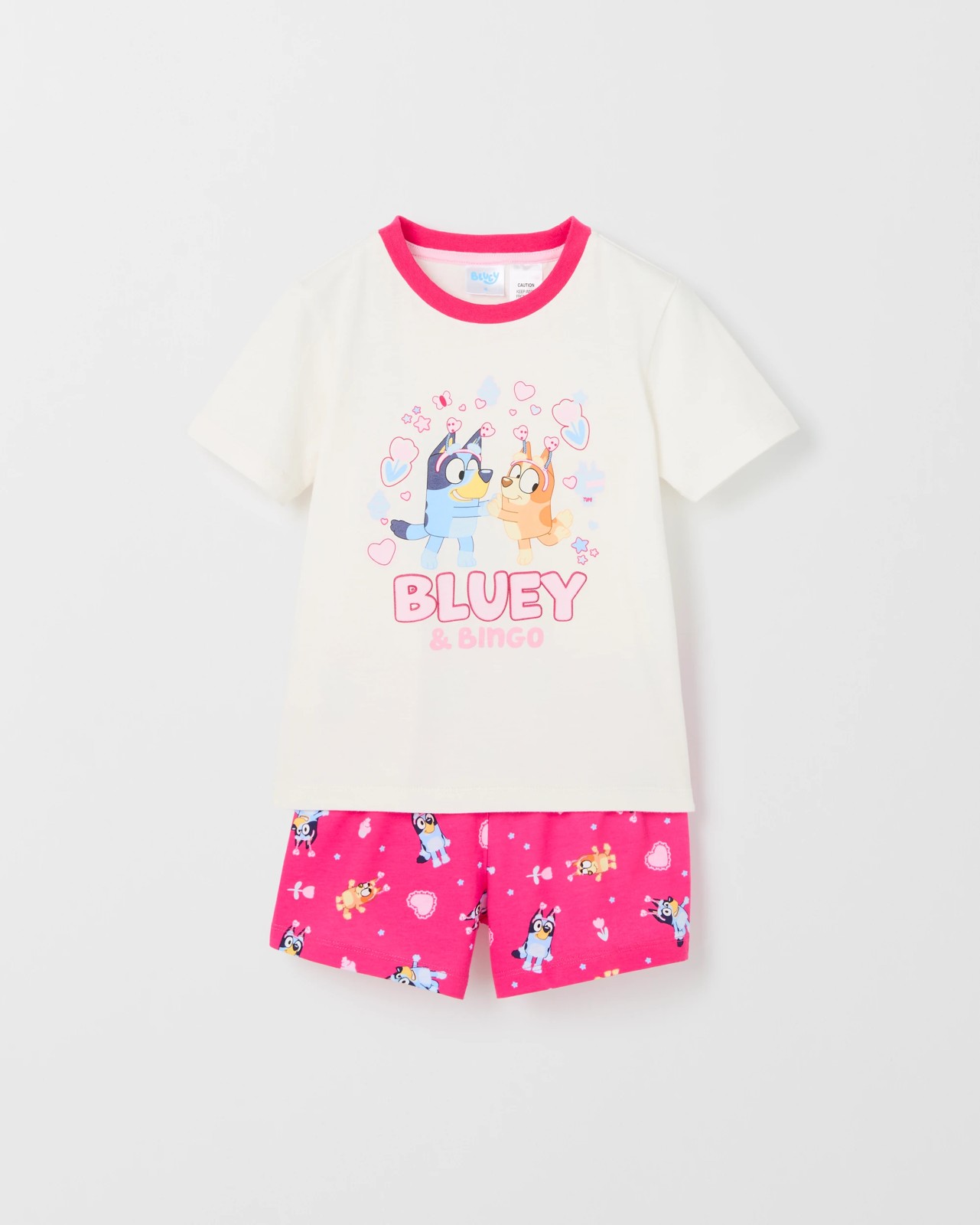 Bluey Australian Cotton 2 Pack Top & Shorts Younger Girls Pyjama Set 2 of 5
