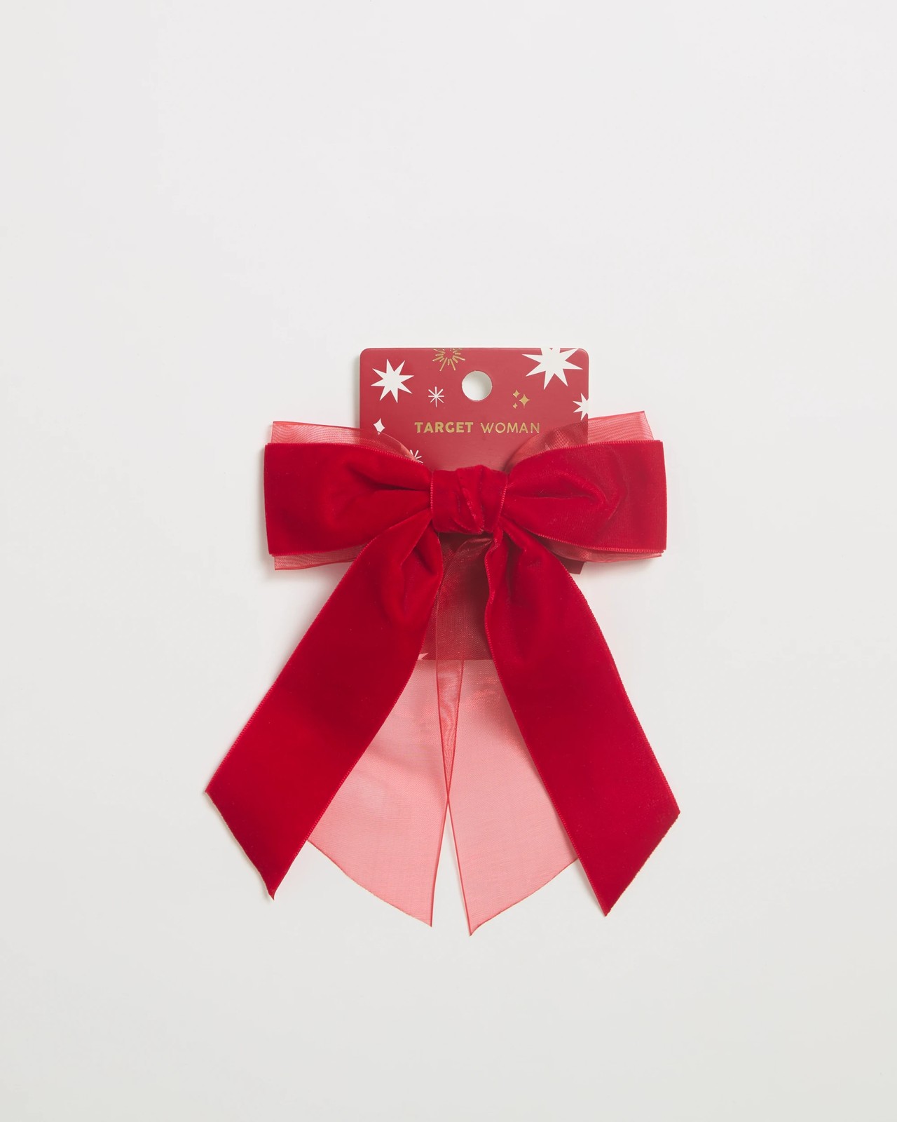Velvet Bow Christmas Barrette Clip 3 of 3