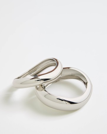 2 Pack Wavy Hinged Bangles