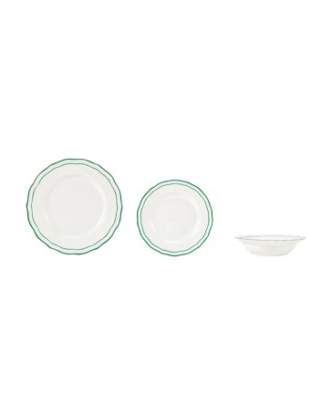 Anko Green Edge 12 Piece Dinner Set