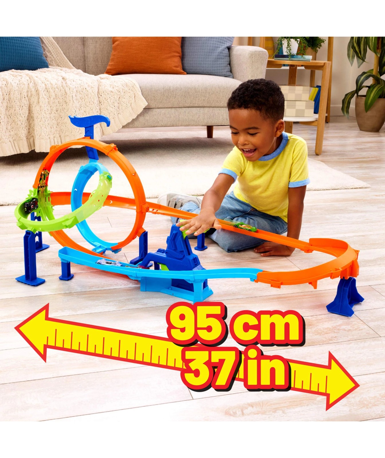 Hot Wheels Stunt Tracks Rapid Launch Cyclone Track Set & 1:64 Scale Die-Cast Toy Car 6 of 6