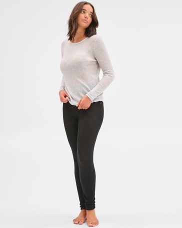 Merino Wool Blend Long Sleeve Thermal Top