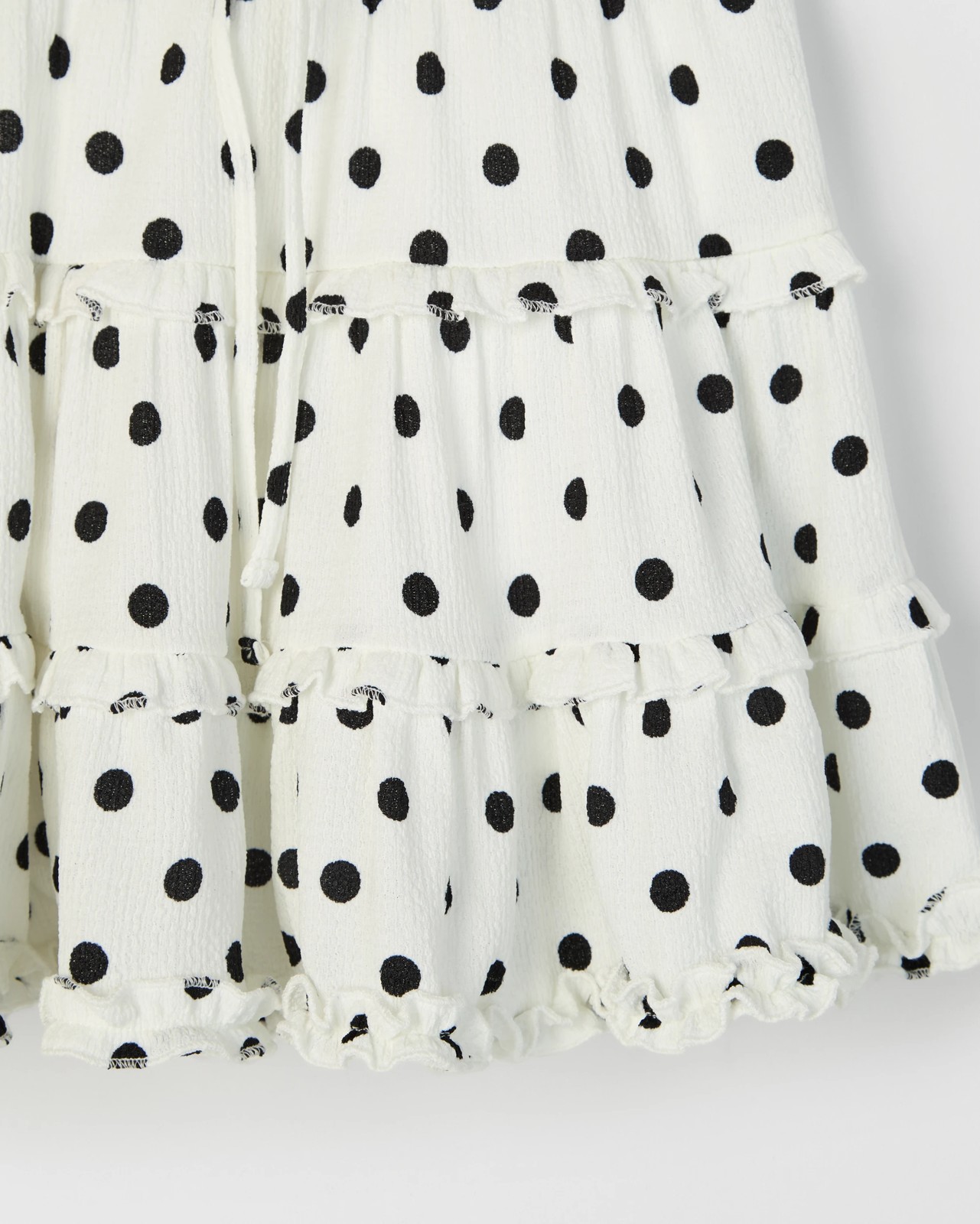 A-Line Short Length Textured Knit Skort - Cream Black Spot 6 of 6