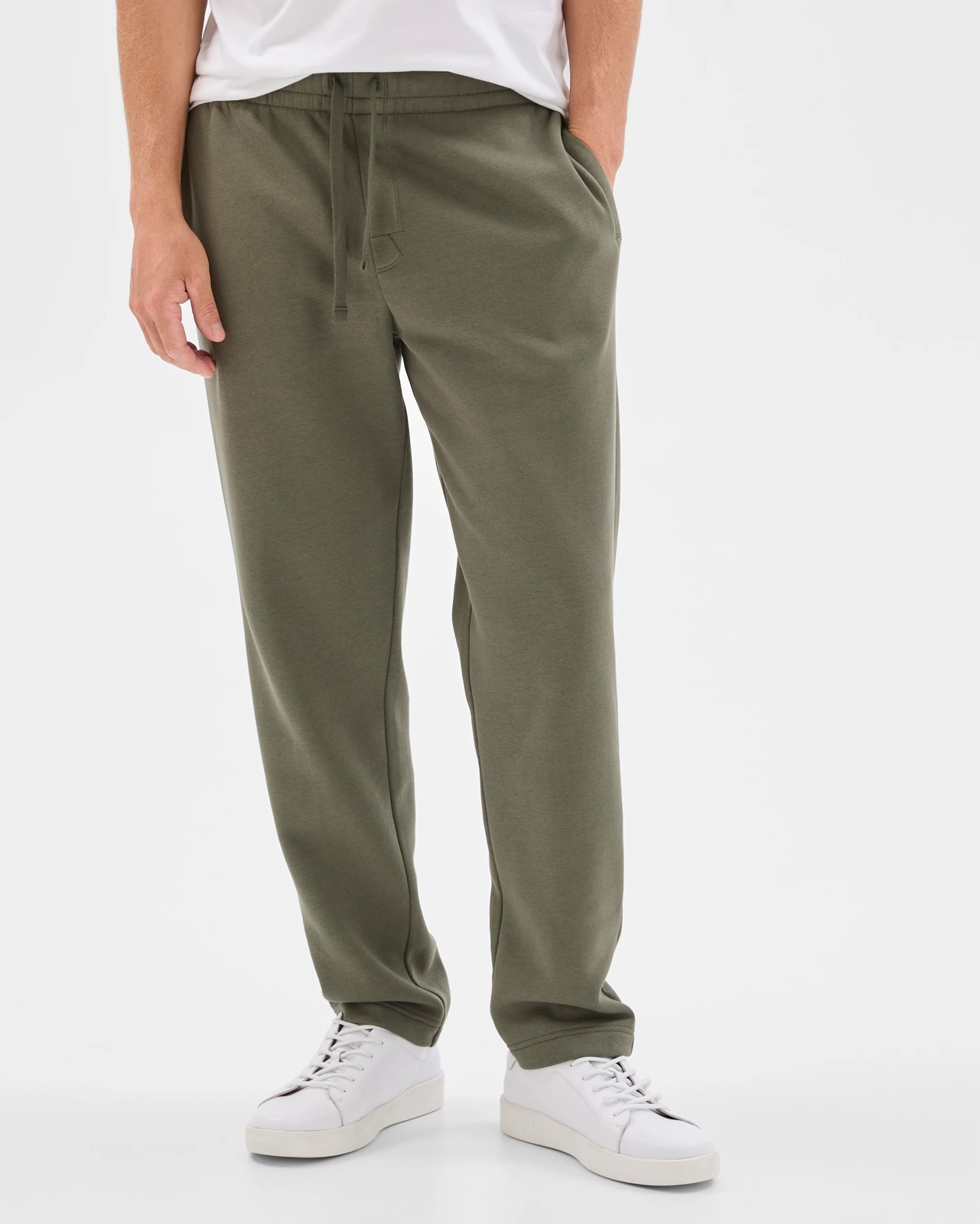 Australian Cotton Blend Uncuffed Trackpants - Khaki 6 of 6