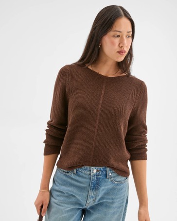 Australian Cotton Blend Ottoman Twist Sweater
