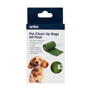 Pet Clean Up Bags, 60 Pack - Anko product image