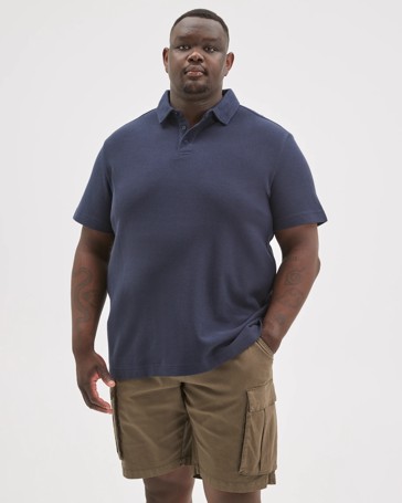 Plus Size Australian Cotton Textured Polo Top