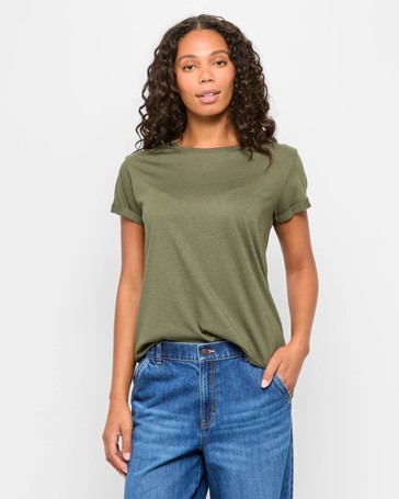 Cotton/Modal Relaxed Crew T-Shirt