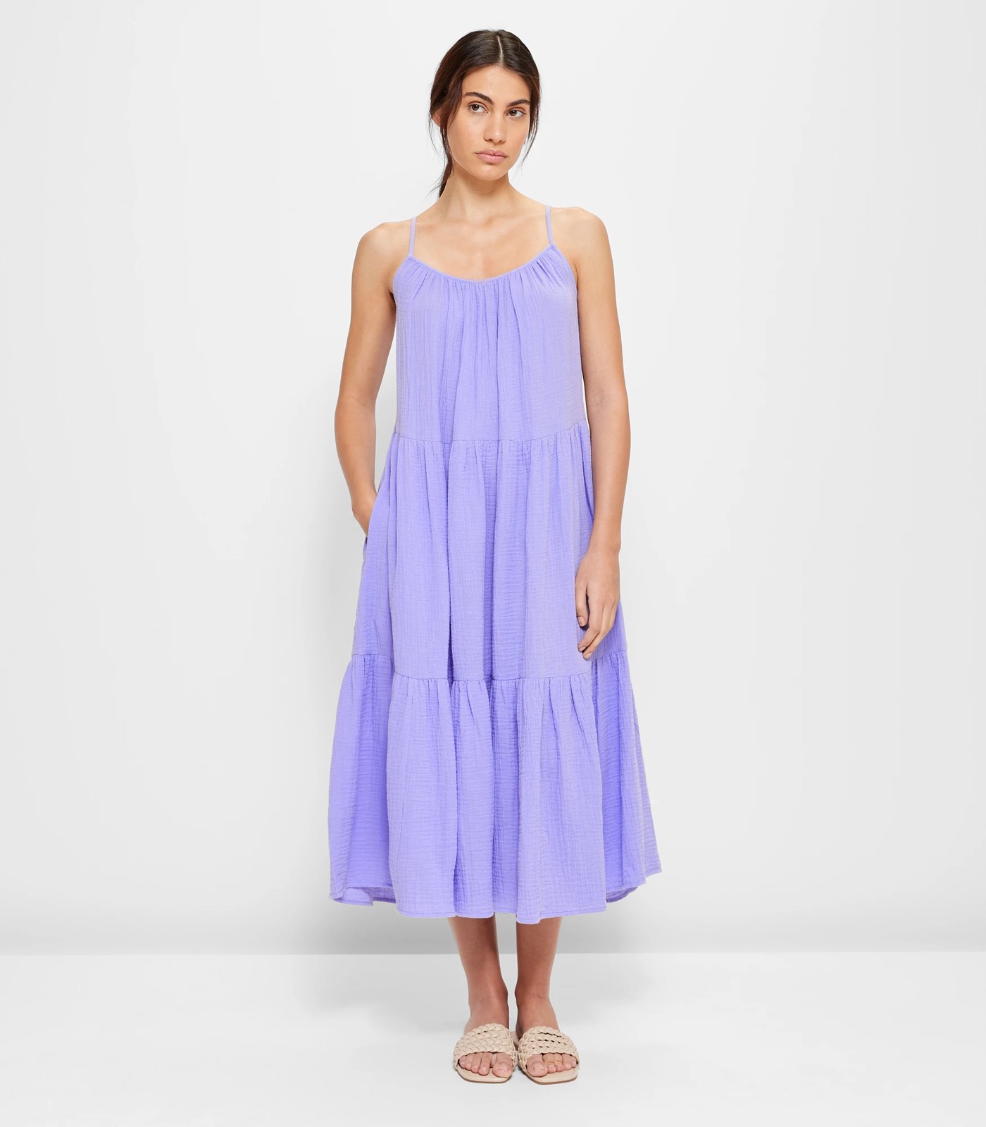 Crinkle Tiered Maxi Dress | Target Australia