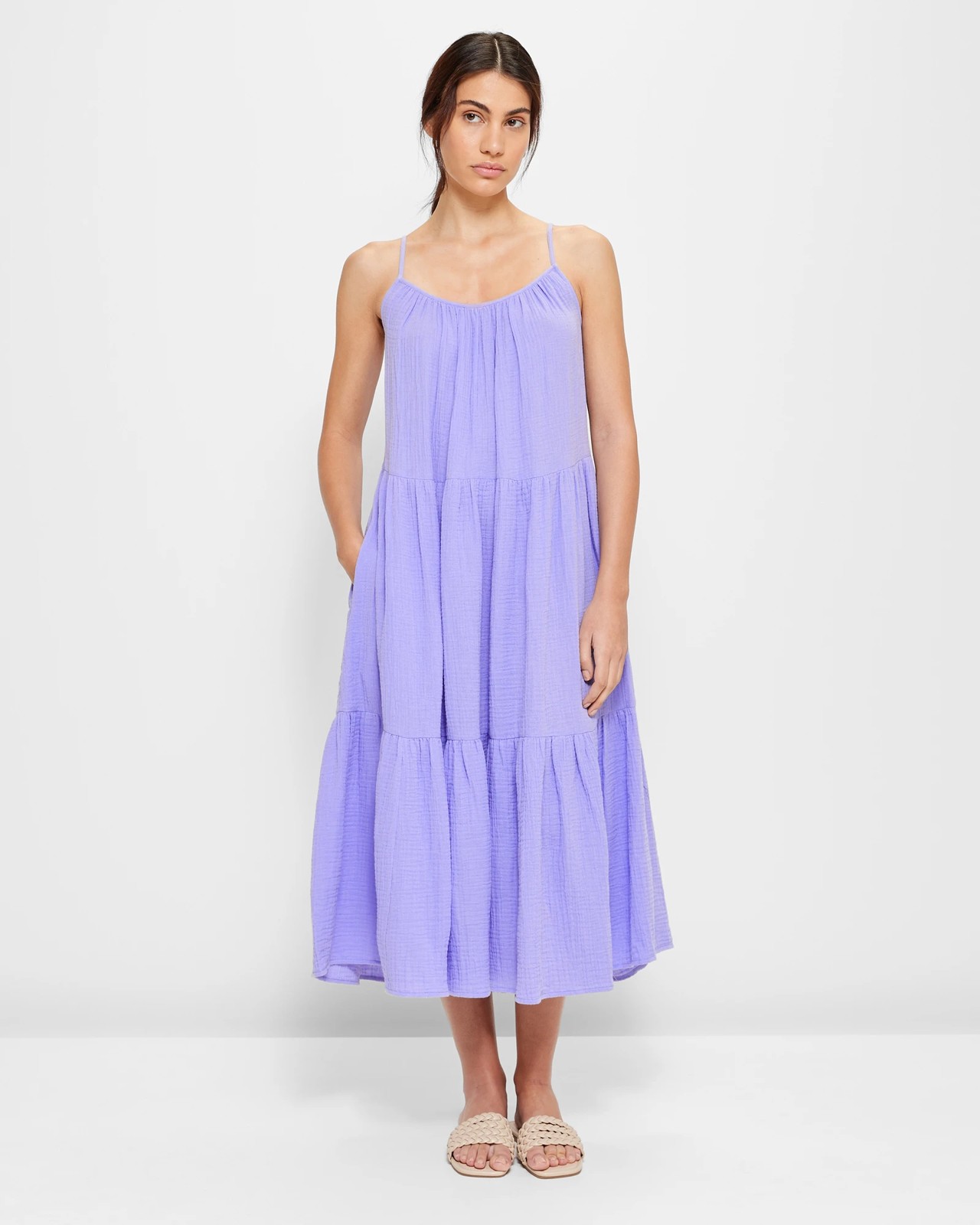 Crinkle Tiered Maxi Dress | Target Australia