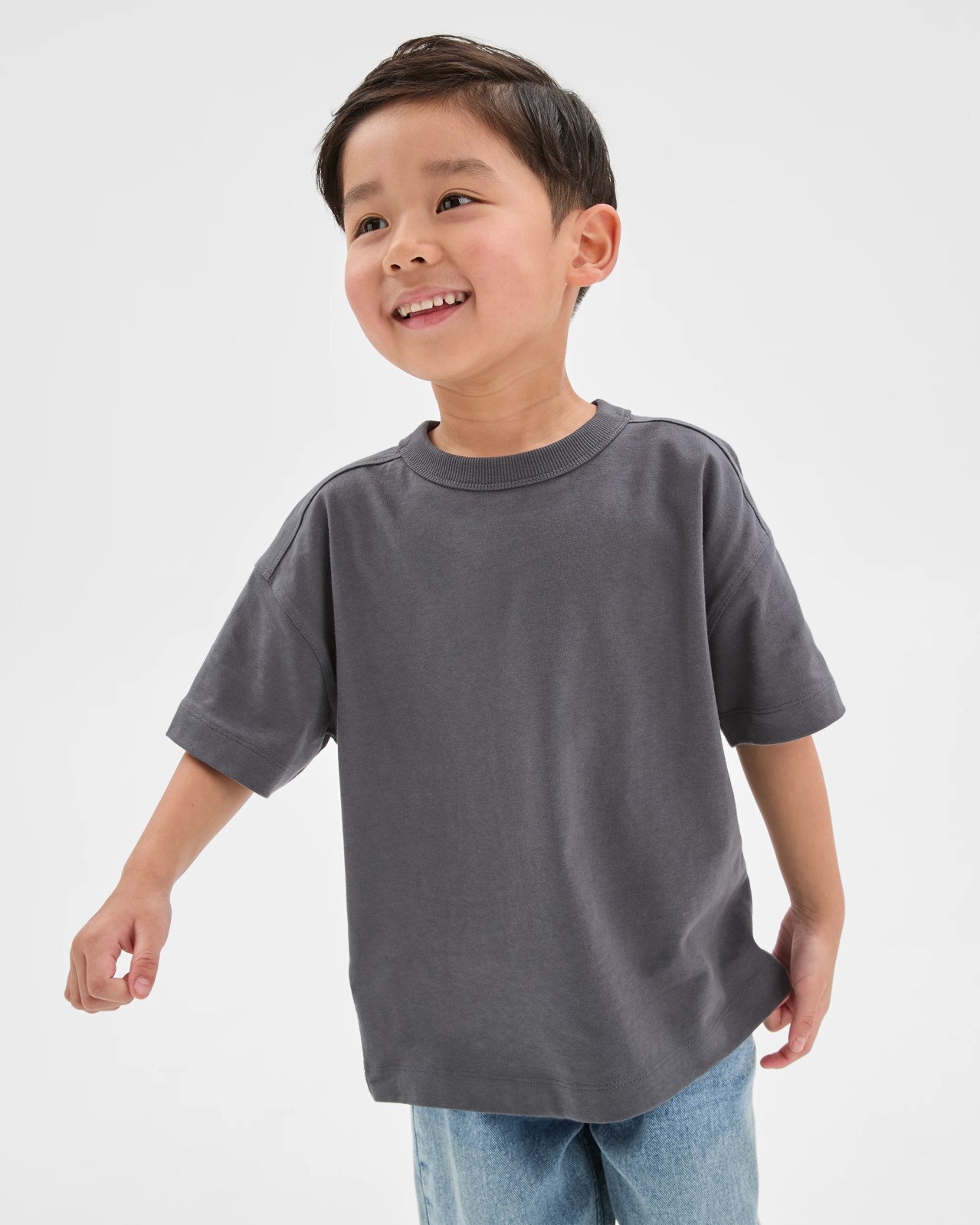 Organic Cotton Oversized T-Shirt - Charcoal 3 of 6