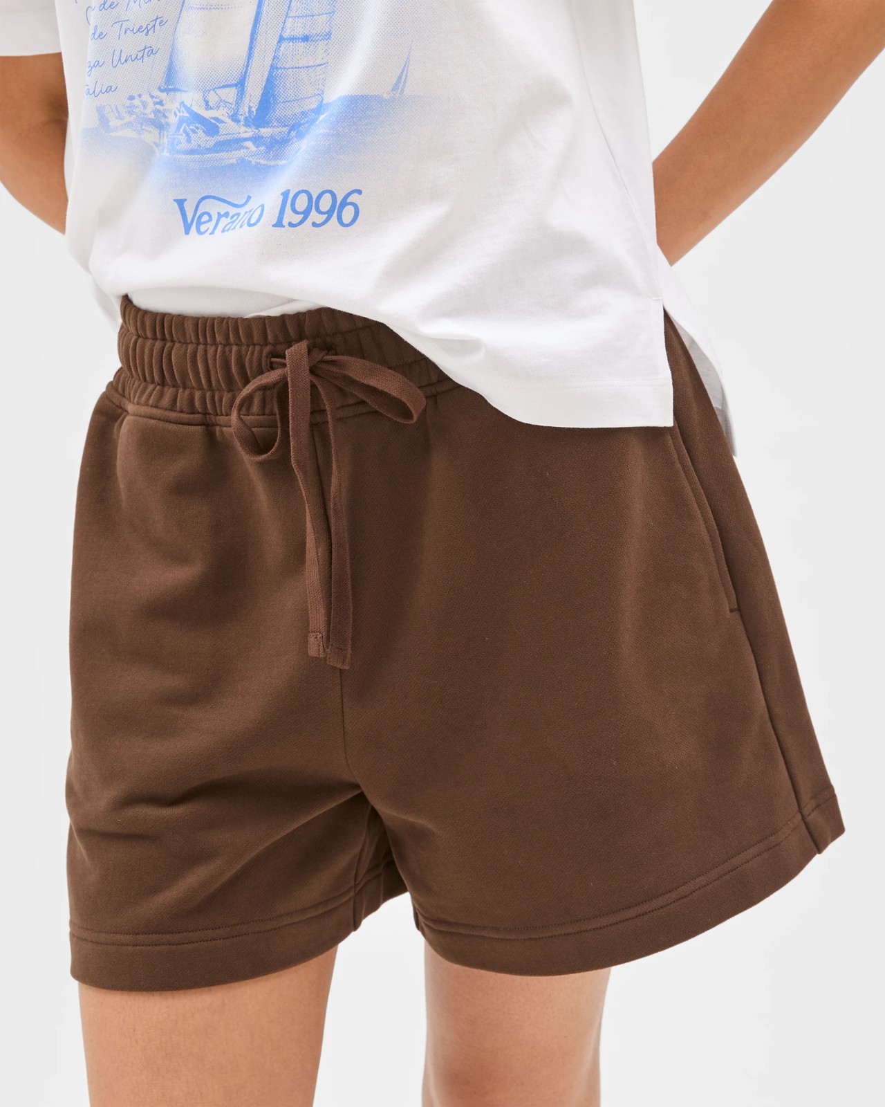 Australian Cotton Jersey Pull On Shorts - Coffee Bean 5 of 6