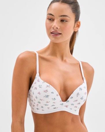 Lily Loves Australian Cotton Pointelle Wirefree Pushup Bra