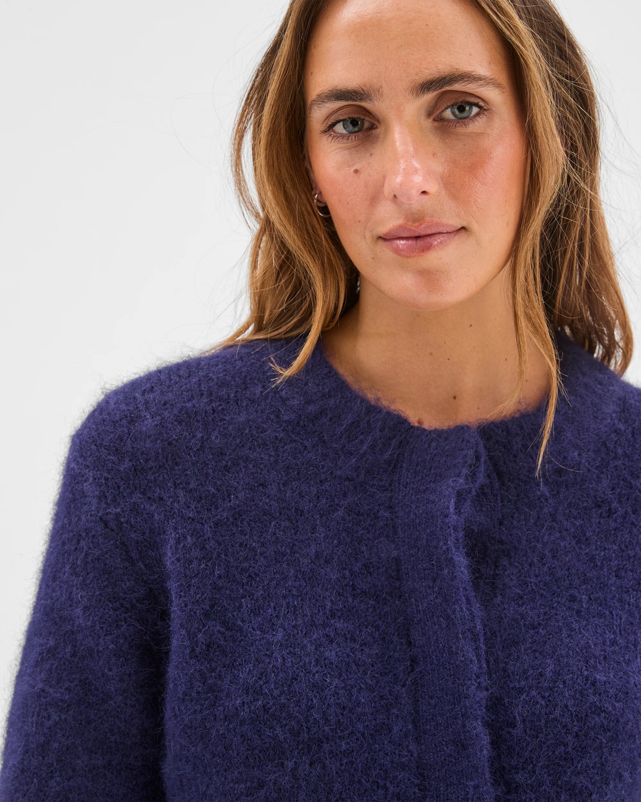 Preview Long Sleeve Plush Cardigan - Ink Navy 5 of 6