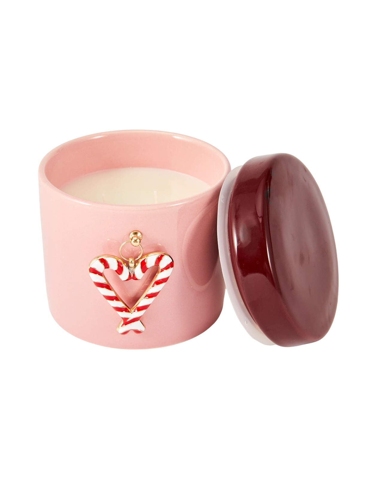 Anko Christmas Candy Cane Heart Charm Candle 2 of 6