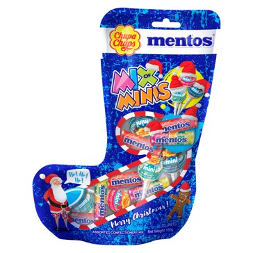Chupa Chups Mix of Mini Mentos Christmas Stocking 160g