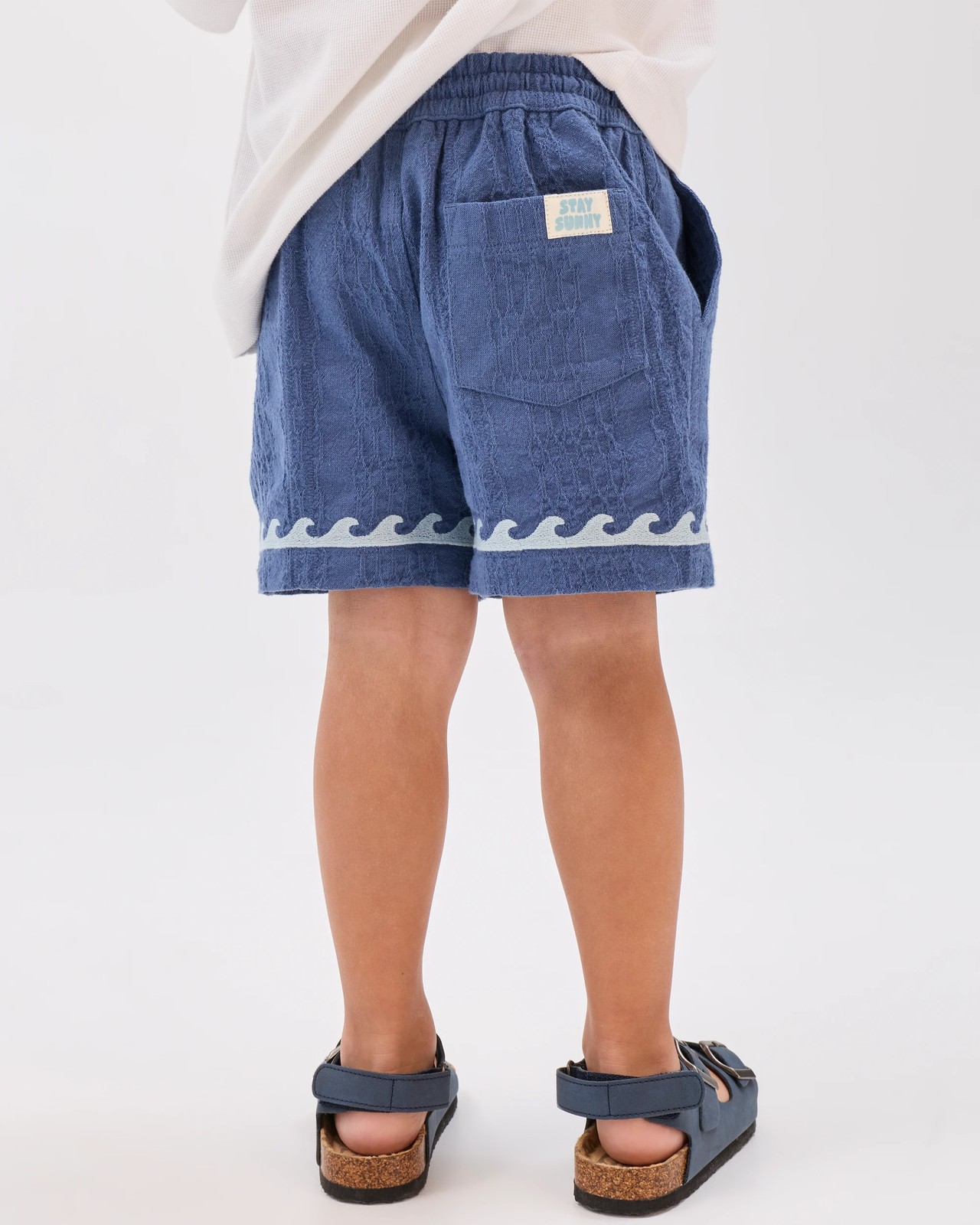Cotton Rich Textured Volley Shorts - Navy 3 of 6