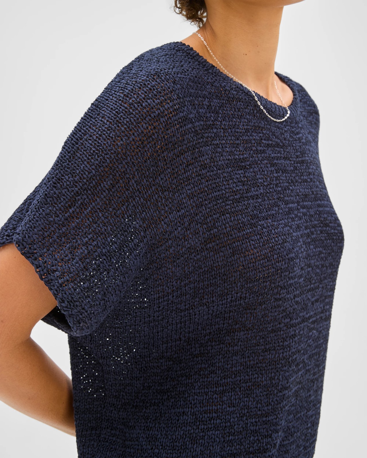 Australian Cotton Blend Tape Yarn Knit T-Shirt - Ink Navy 3 of 6