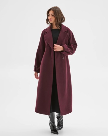 Petites Long Sleeve Wrap Coat