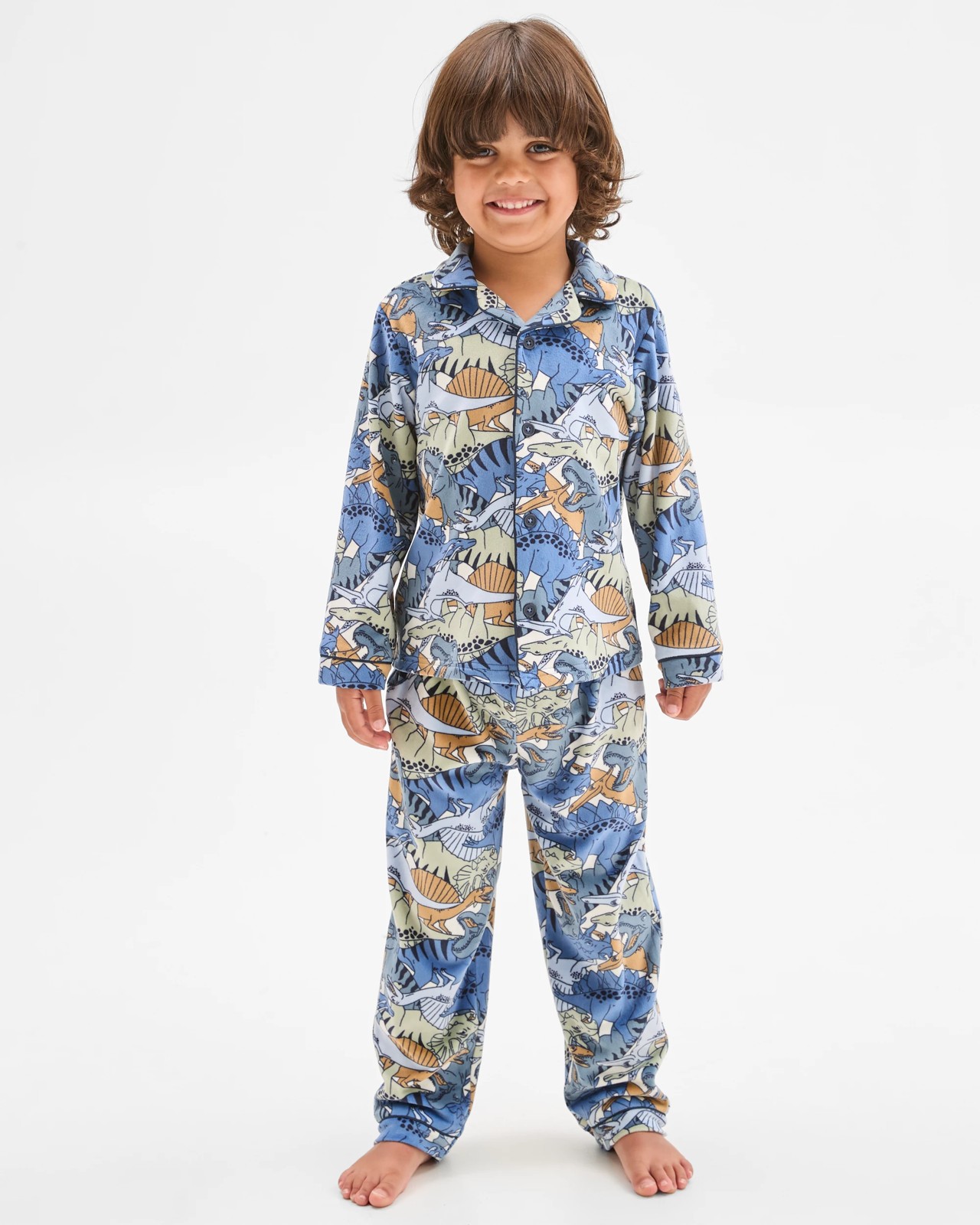 Younger Boys Top & Pants Fleece Pyjama Set - Dinosaur 2 of 6