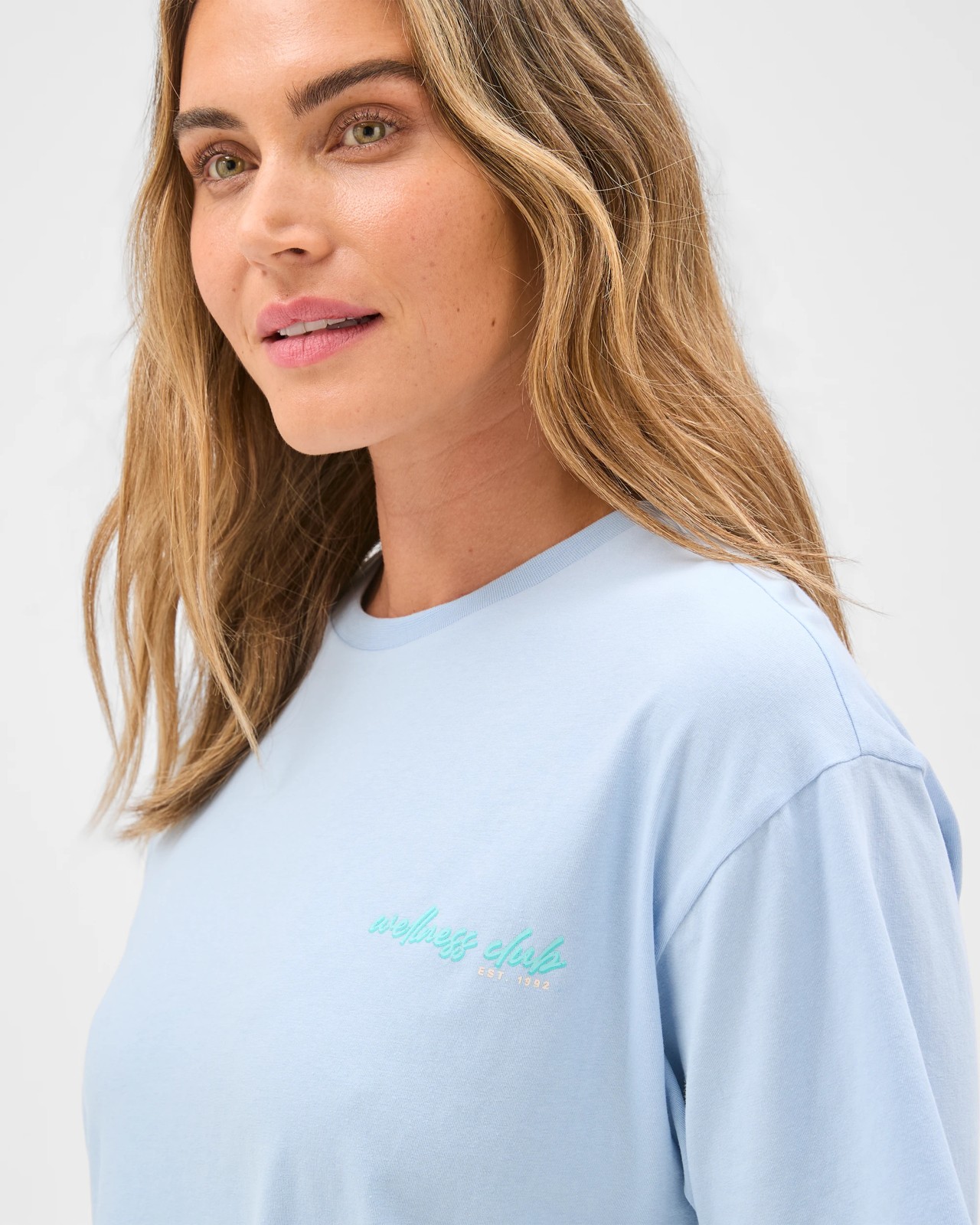 Active Australian Cotton Blend Oversized Graphic T-Shirt - Blue Mist 3 of 5