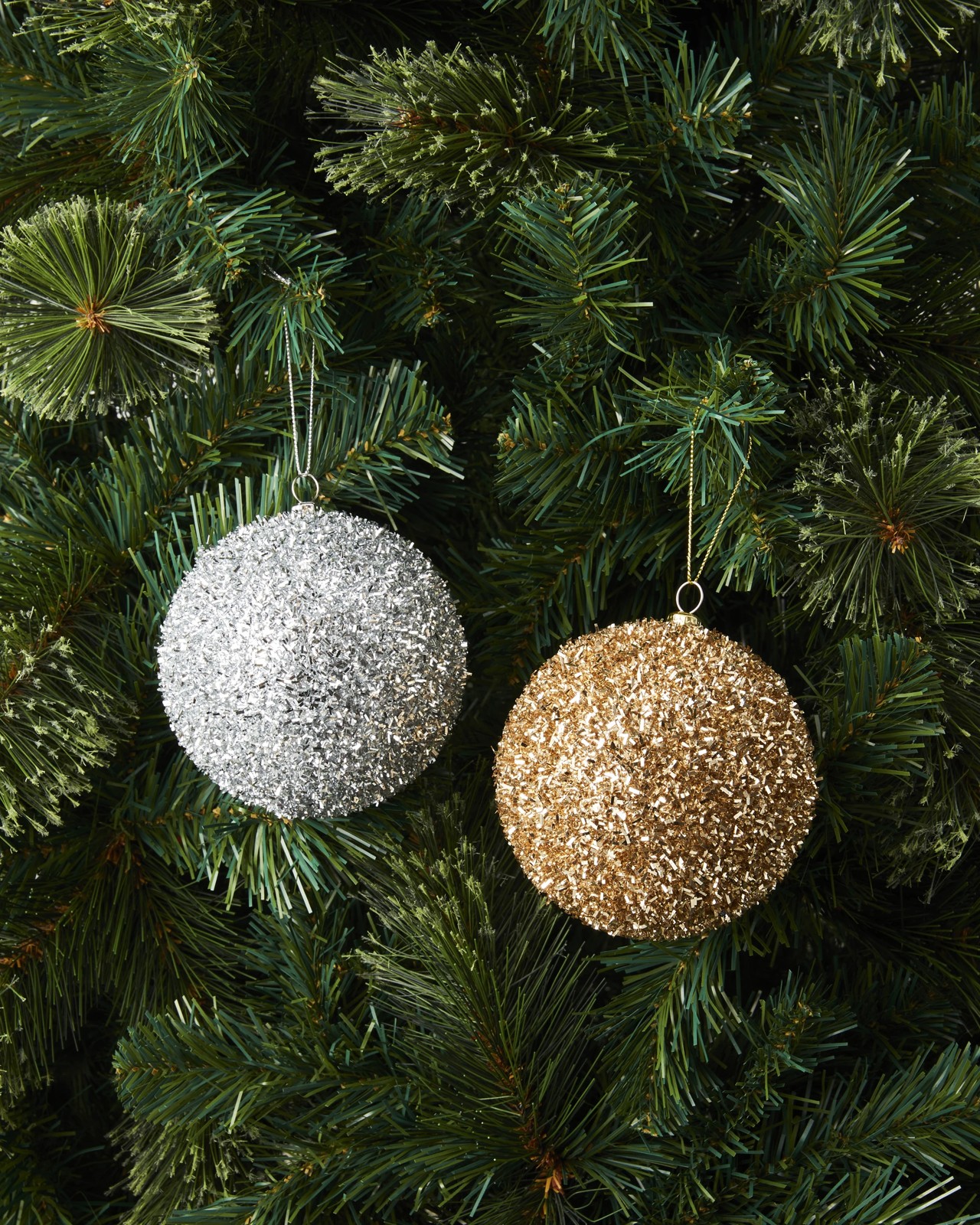 Anko 9 Pack 10cm Luxury Tinsel Baubles 5 of 5