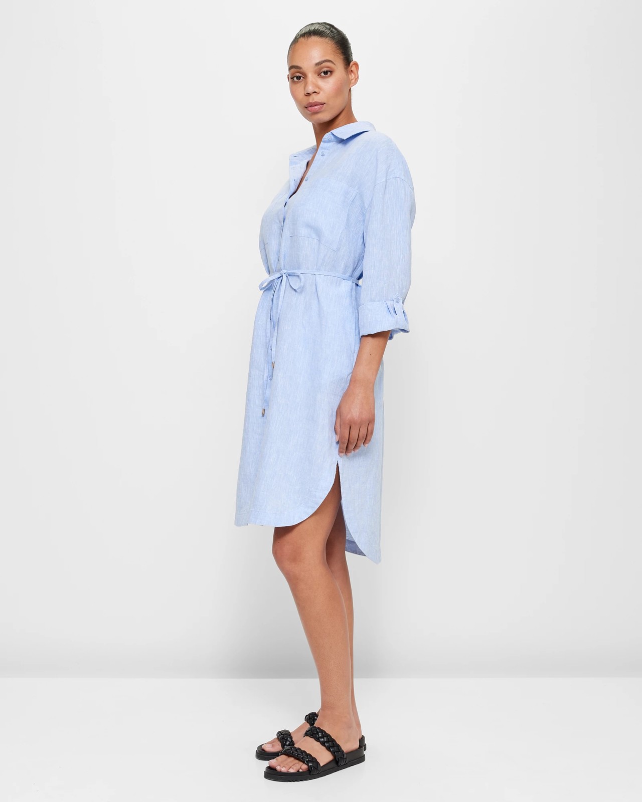 European Linen Midi Shirt Dress | Target Australia