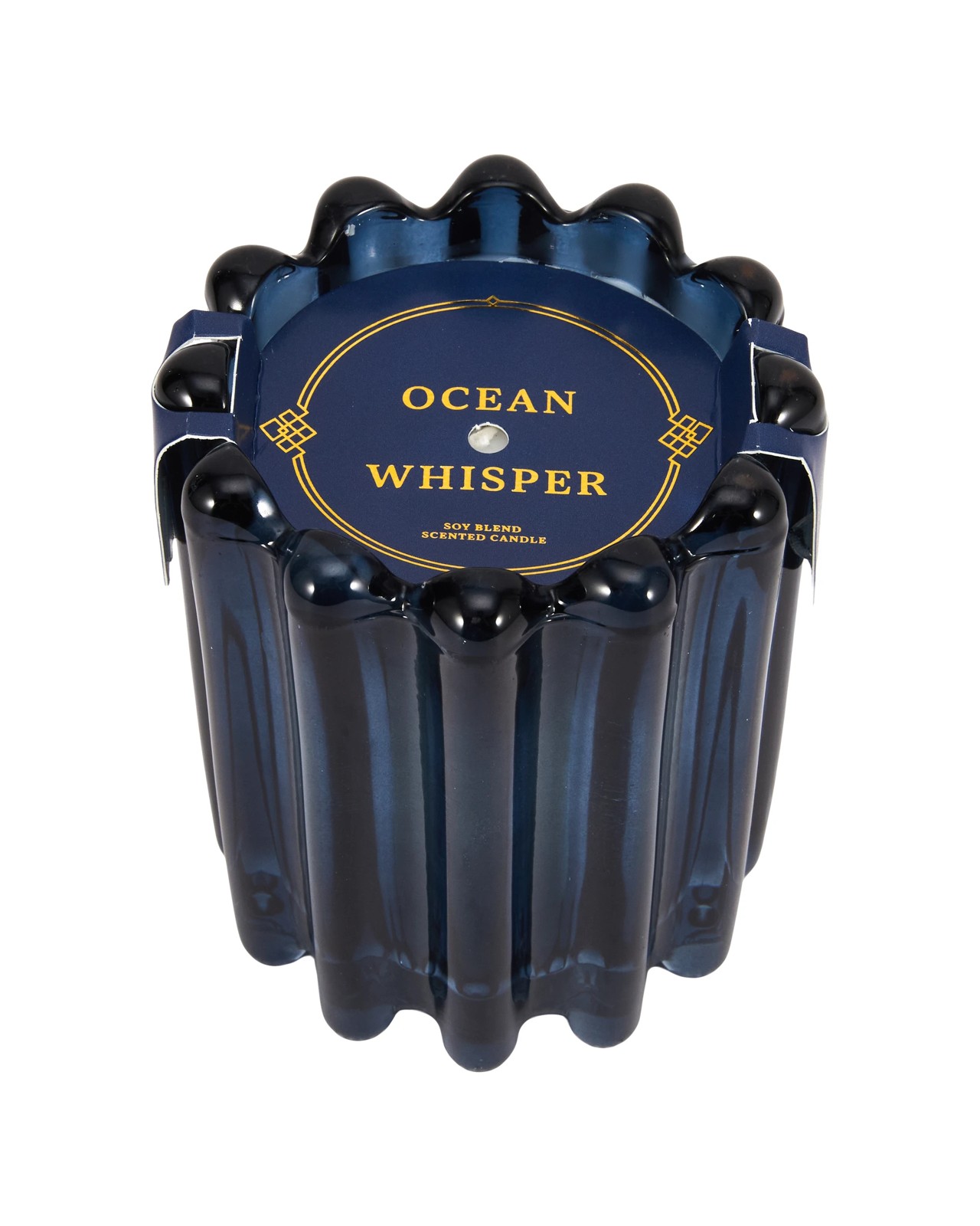 Anko Ocean Whisper Ribbed Glass Candle 4 of 5