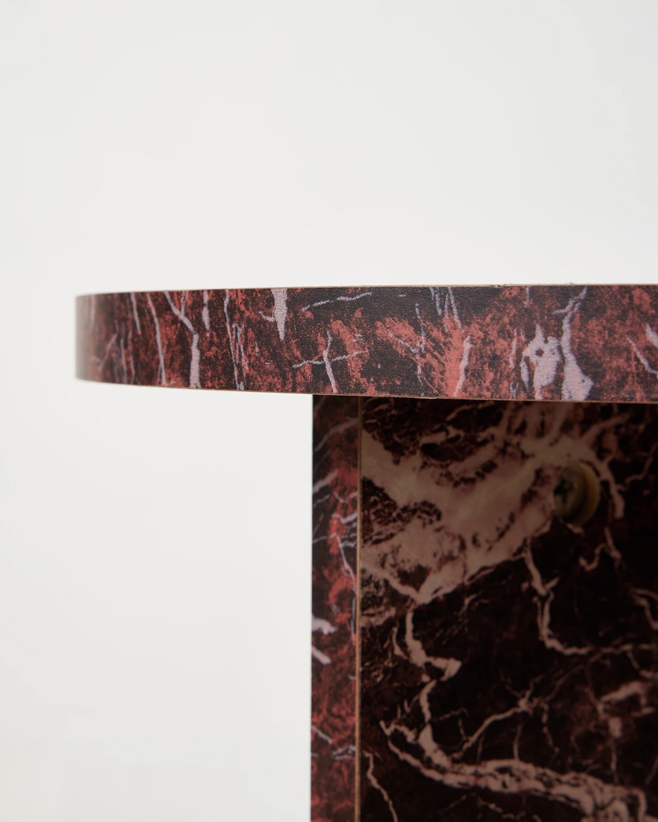 Anko Round Marble Look Side Table - Red 4 of 5